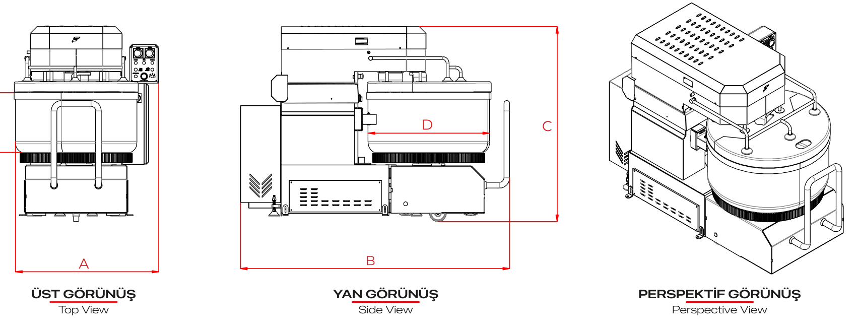 SPM 250M — Teknik çizim ve montaj ölçüleri